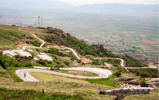 Winding and hilly terrain that isn't ideal for a single speed bike before gears are added to it