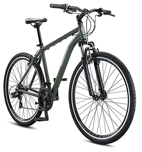 Schwinn GTX 1.0 Comfort Adult Hybrid Bike for Men and Women, Dual Sport Bicycle, 700c Wheels, 20-Inch Step-Over Aluminum Frame, 21-Speed Twist Shifters, Alloy Linear Pull Brakes, Green