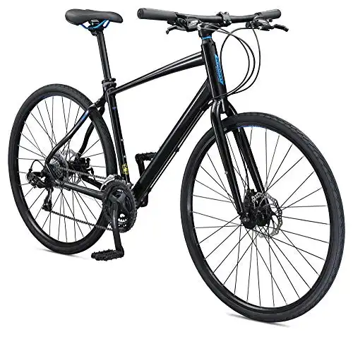 Schwinn Vantage F3 Mens/Womens Sport Hybrid Bike, 21-Speed Drivetrain, 55cm/Small Aluminum Frame, Flat Bar, Disc Brakes, Smooth Ride Technology, Black